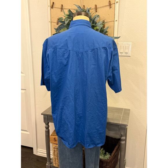 RESISTOL Rodeo Gear Blue S/S Button Down Western Shirt size XL - Picture 8 of 9